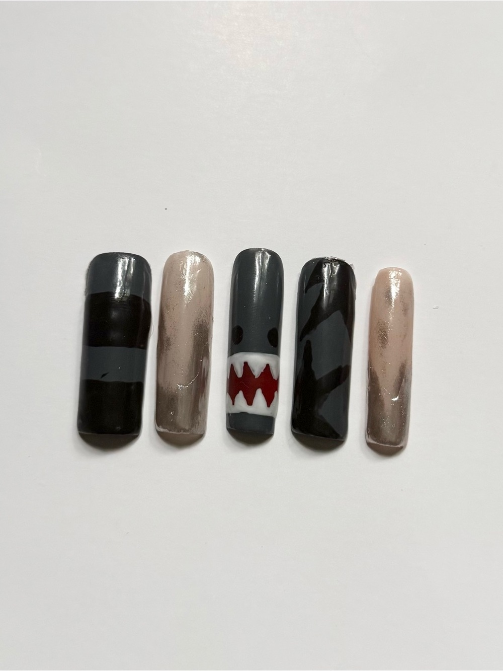 Handmade Gray Domo Nails